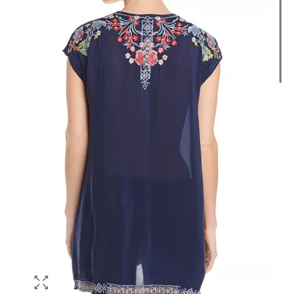 Johnny Was Pari Embroidered Tunic Top - Picture 2 of 6